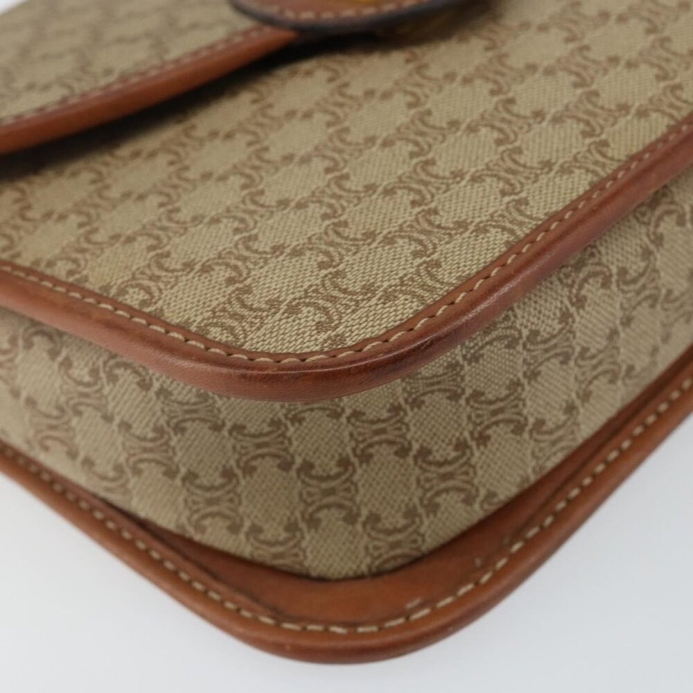 Authentic CELINE Macadam Canvas Shoulder Bag PVC Beige Gold - Picture 3 of 16